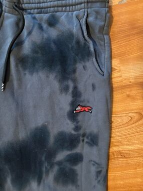 Icecream Black Tie-Dye Sweatpants with Red Fox Patch